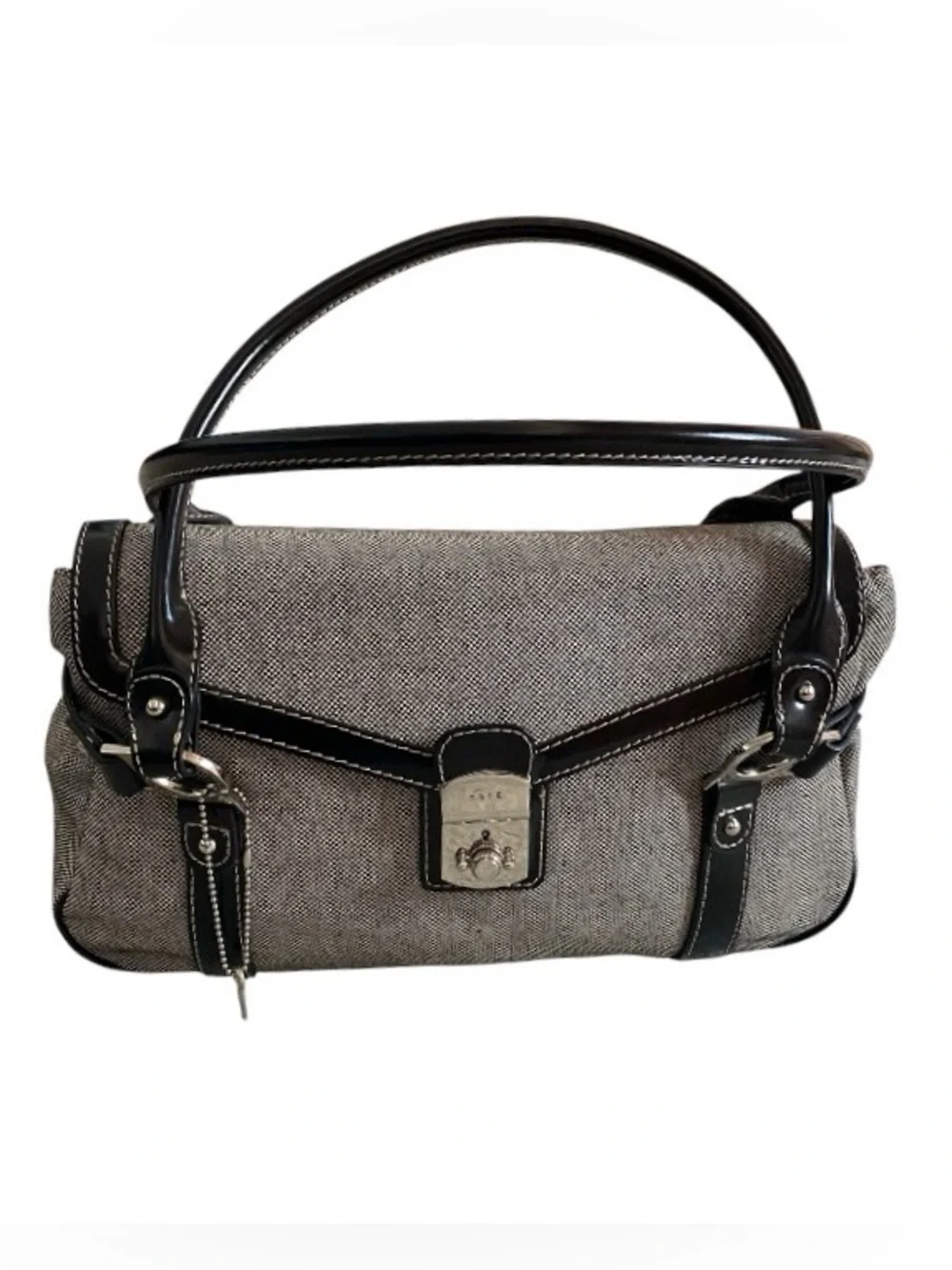 Rafē New York leather and canvas shoulder bag